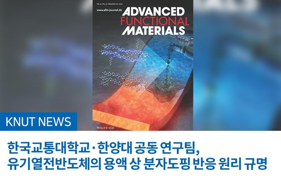 한국교통대학교·한양대 공동 연구팀, 유기열전반도체의 용액 상 분자도핑 반응 원리 규명