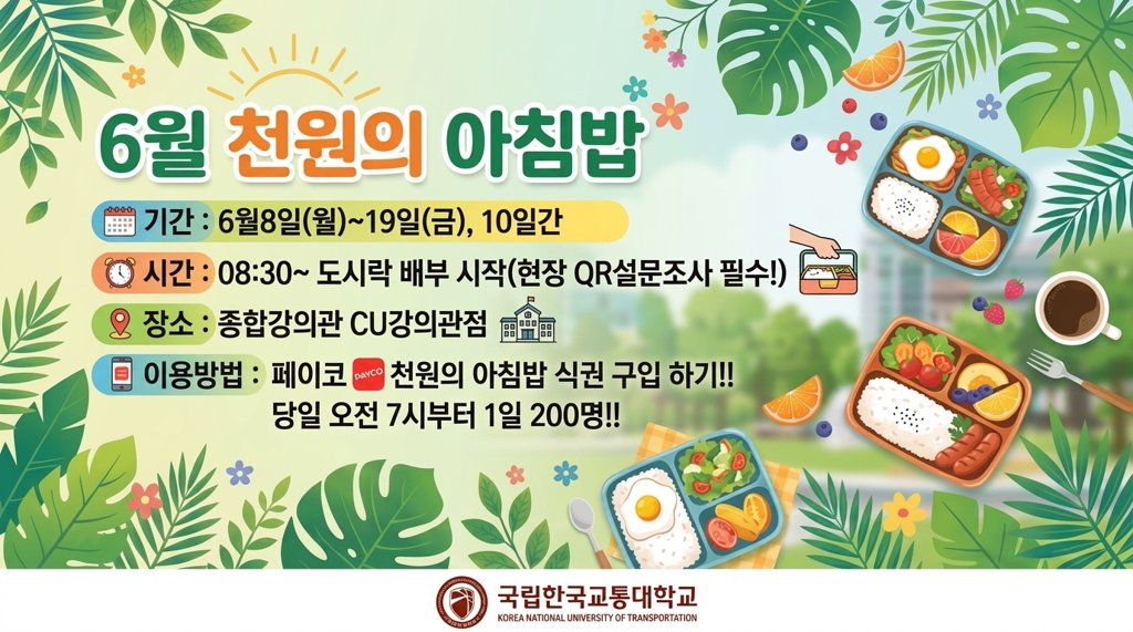 천원의 아침밥 홍보