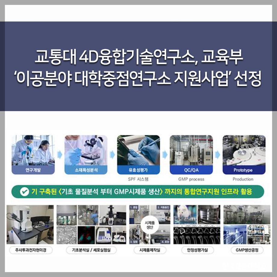 한국교통대 4D융합기술연구소, 교육부 ‘이공분야 대학중점연구소 지원사업’ 선정